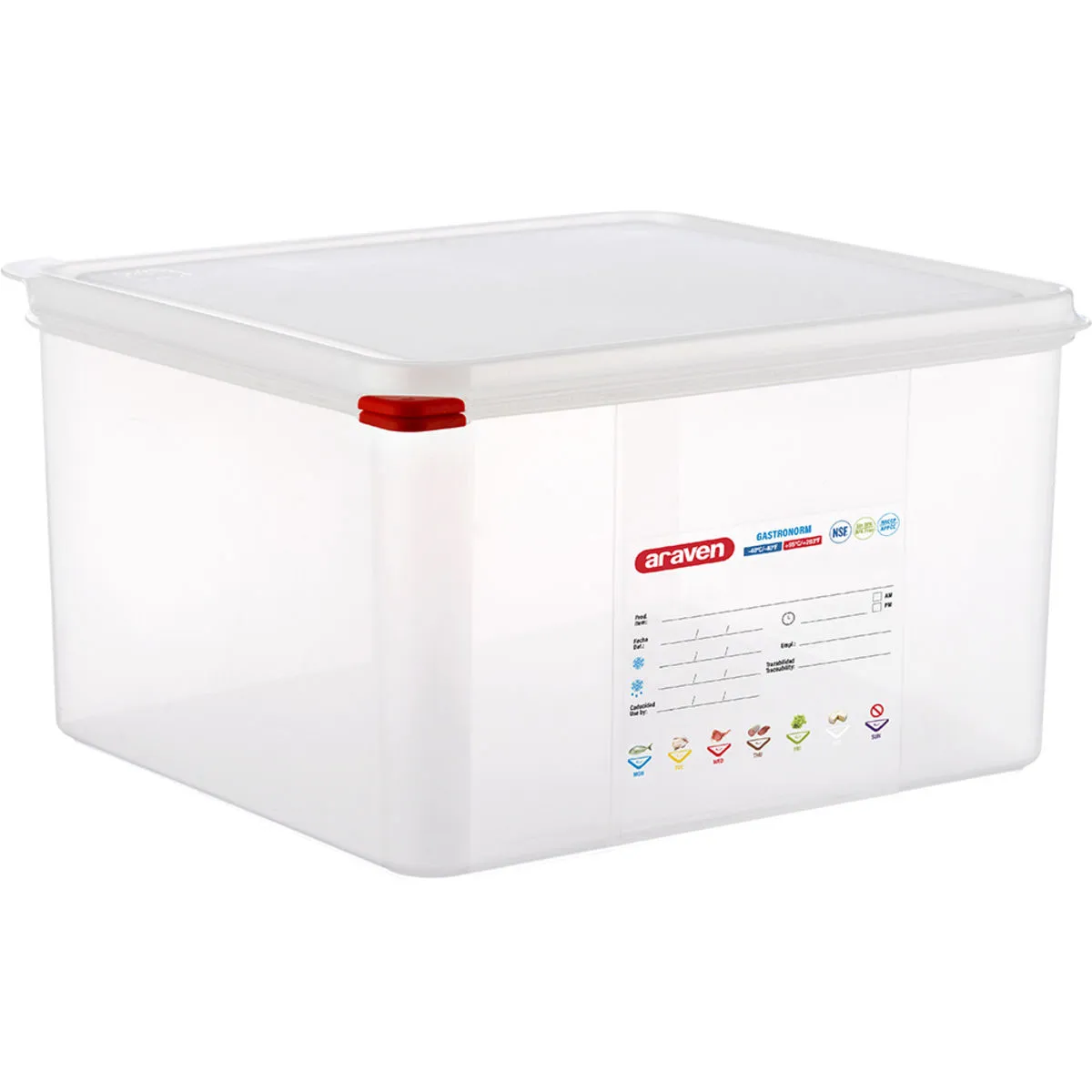 Araven ARAVEN Contenitore gastronorm con coperchio, polipropilene; GN 2/3, 19 l, 35.4x32.5x20 cm (LxLxP); trasparente