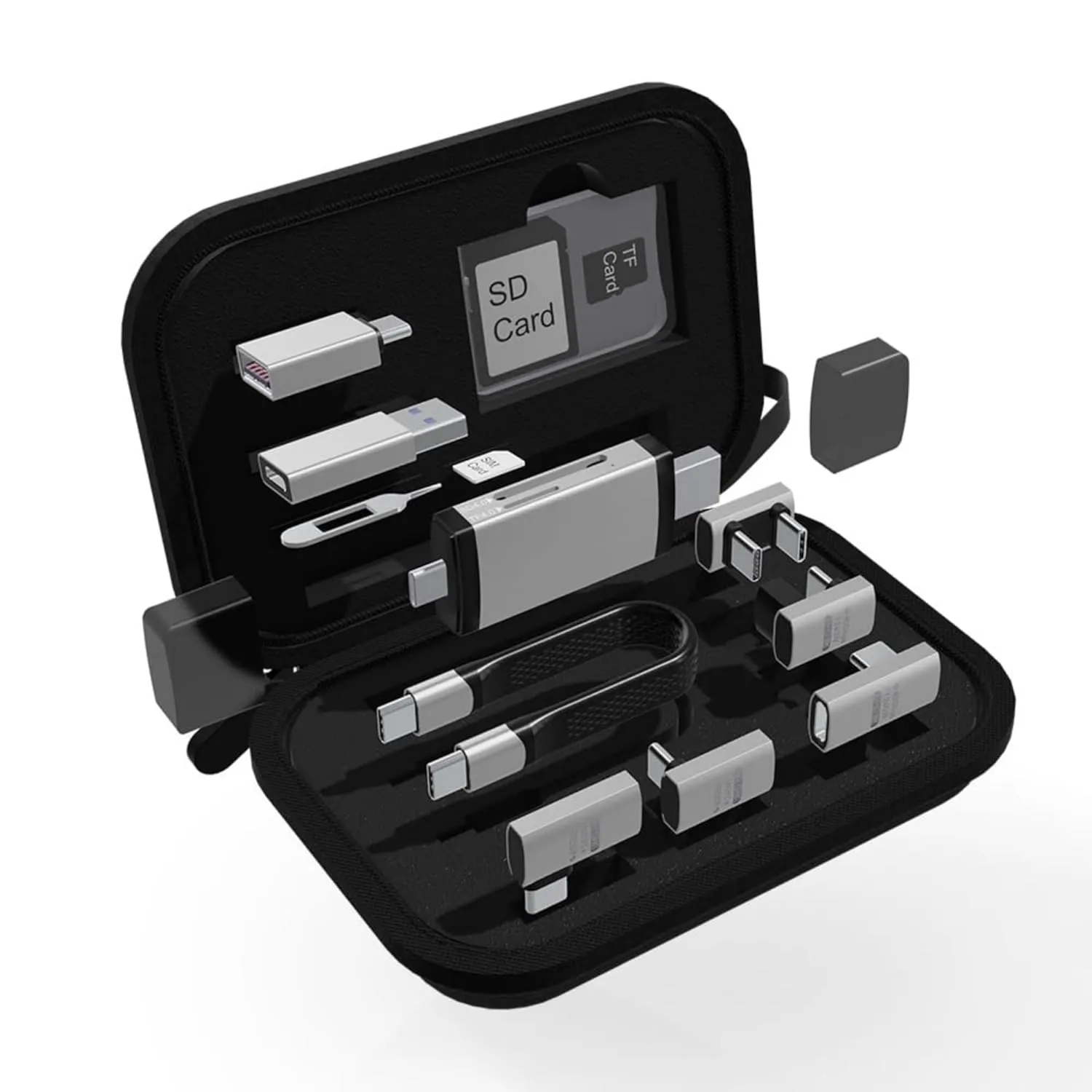 Lettore di schede USB / USB-C OEM OmniLink Pro-003 Travel, 10in1, Grigio