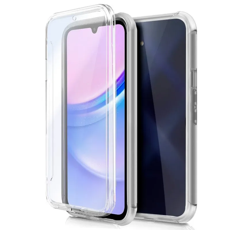 Custodia in silicone trasparente 3D anteriore + posteriore per Samsung A155 Galaxy A15 / A15 5G