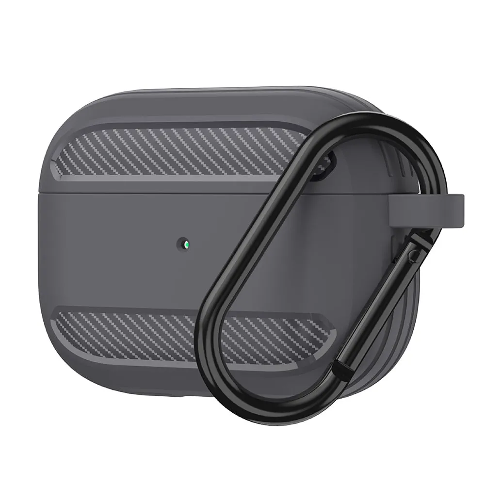 Custodia Techsuit Carbon per Apple AirPods 3, Grigio