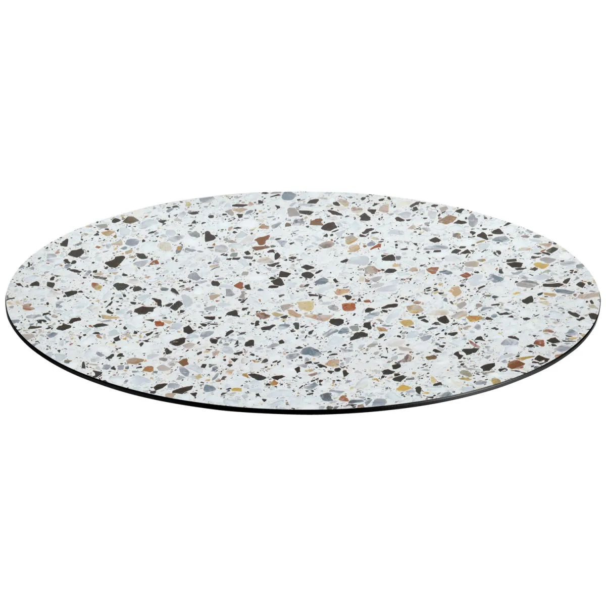 VEGA Piano per tavolo da esterno in HPL Lift rotondo; 60 cm (Ø); terazzo; rotonda