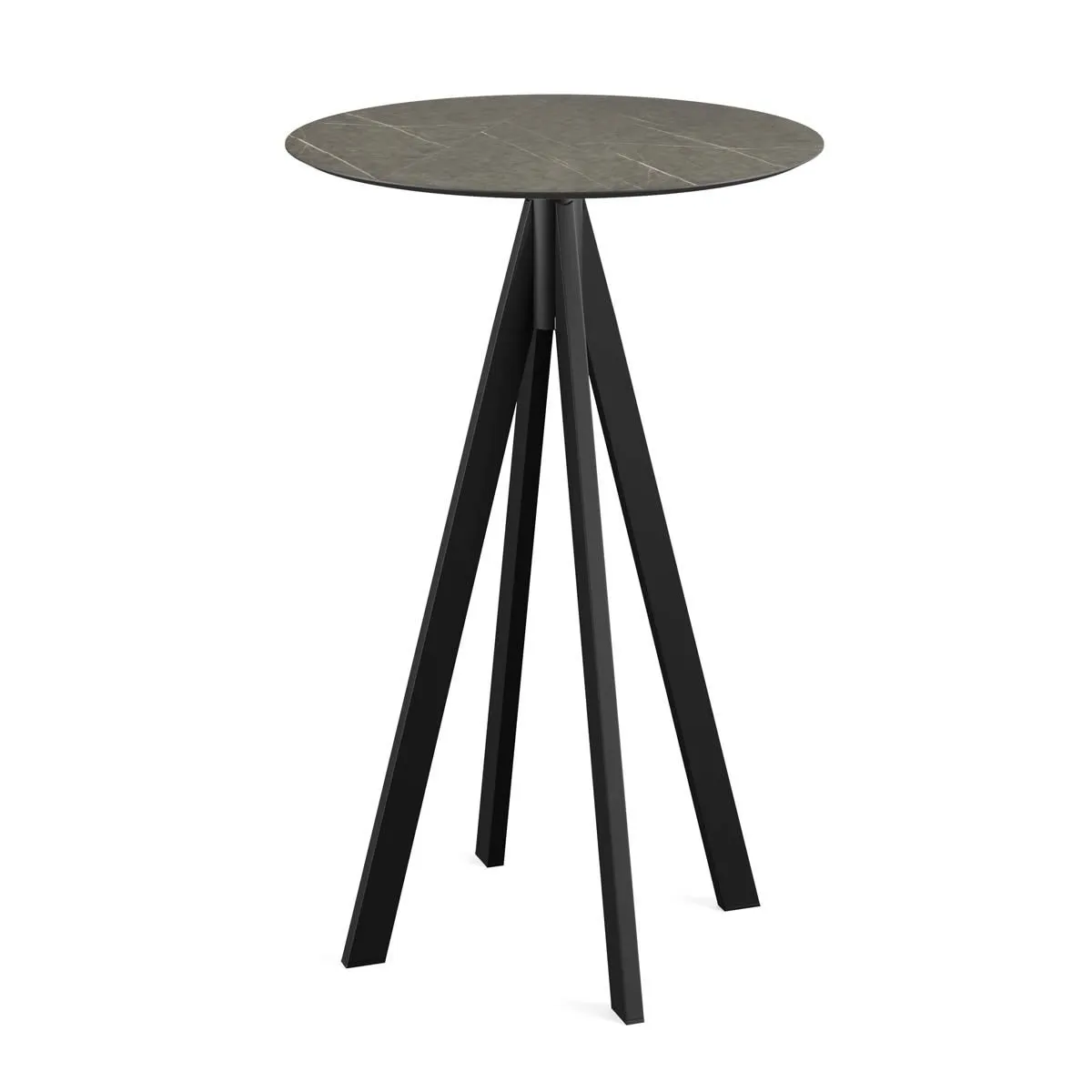 Feros Tavolo alto Infinity con telaio + HPL rotondo; 109.2x70 cm (HxØ); marrone; rotonda