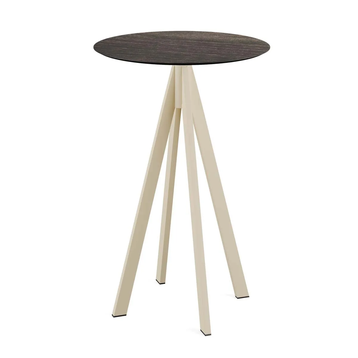 Feros Tavolo alto Infinity sabbia con telaio + HPL rotondo; 109.2x70 cm (HxØ); marrone scuro; rotonda