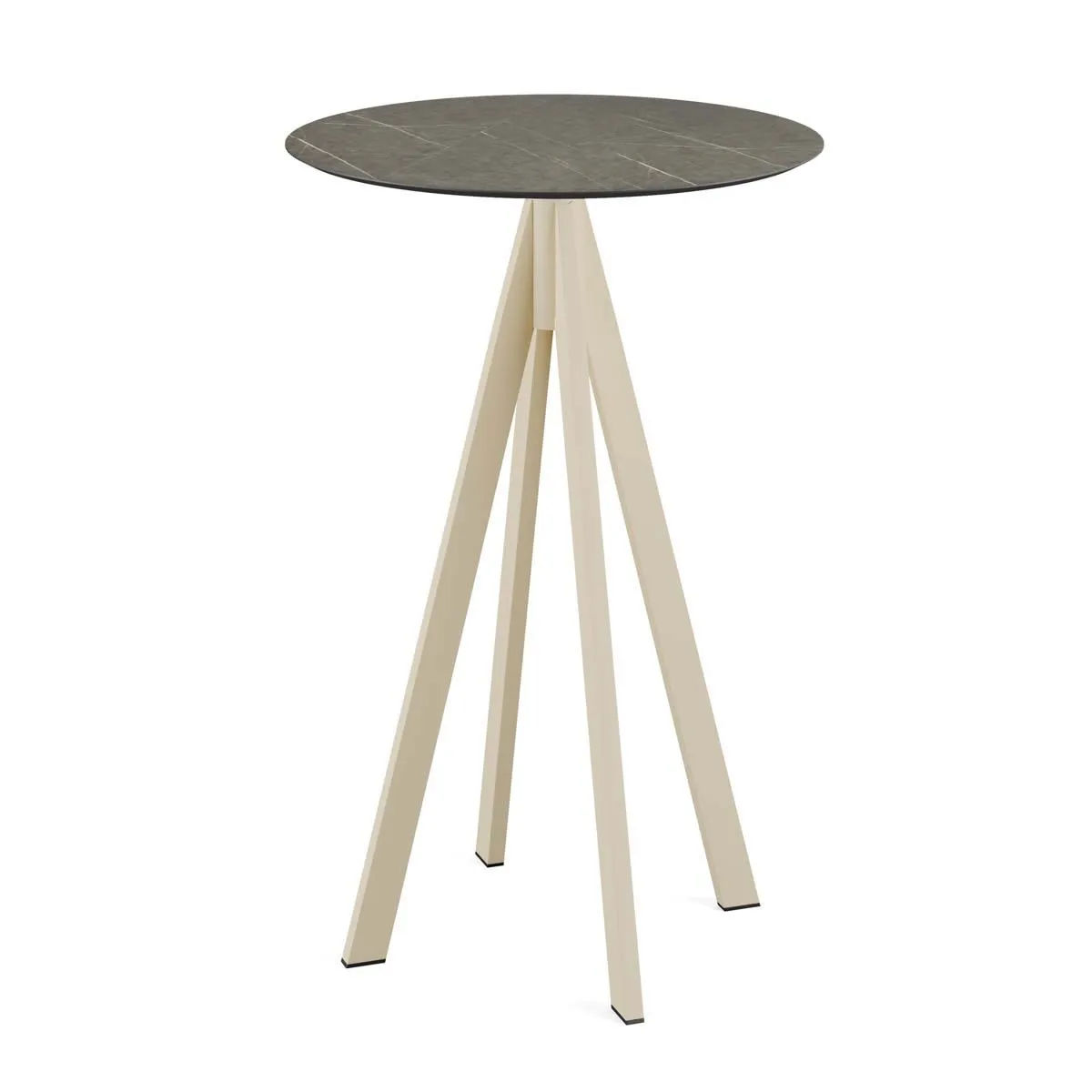 Feros Tavolo alto Infinity sabbia con telaio + HPL rotondo; 109.2x70 cm (HxØ); marrone; rotonda