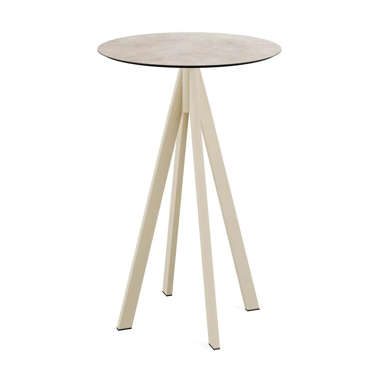 Feros Tavolo alto Infinity sabbia con telaio + HPL rotondo; 109.2x70 cm (HxØ); sabbia; rotonda