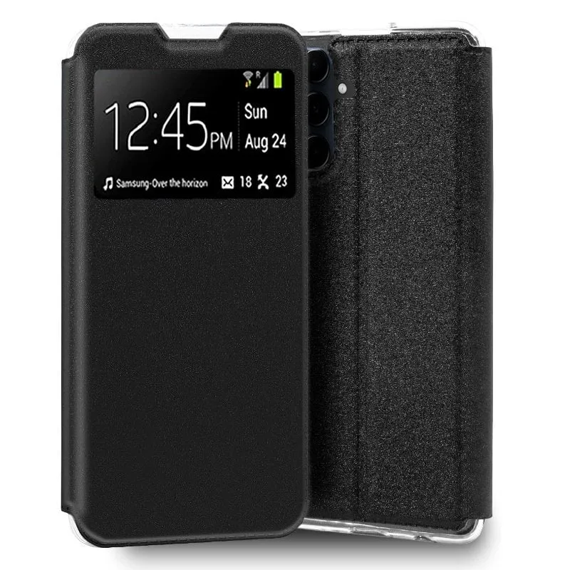Custodia Flip Cover nera semplice e alla moda per Samsung A556 Galaxy A55 5G