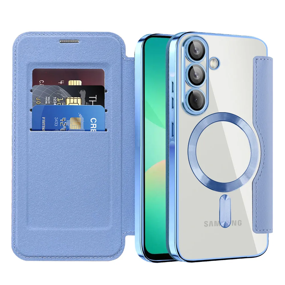 Custodia MagSafe per Samsung Galaxy A26 A266, Techsuit, SmartMag Book, Blu