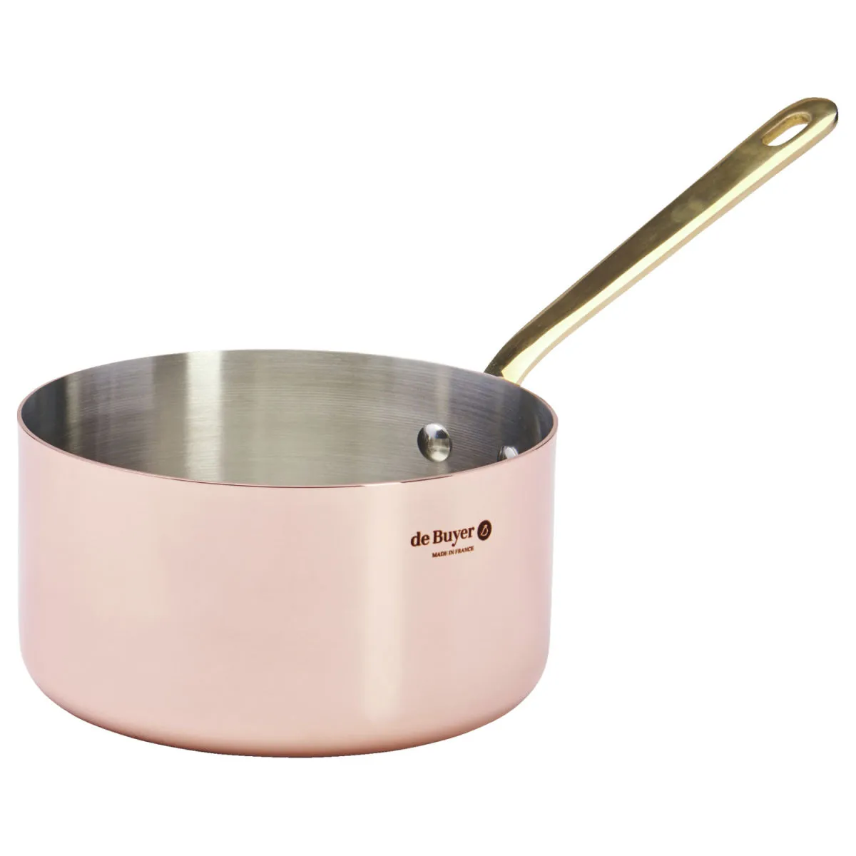 de Buyer Casseruola fonda 1 manico con manico rame; 16x8.5 cm (ØxH); rosé/oro; rotonda