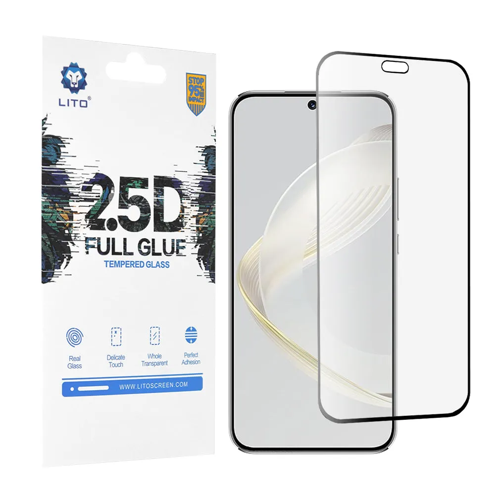 Pellicola protettiva per schermo Lito per Huawei nova 12s / nova 11, Vetro temperato, Full Glue, 2.5D, Nero