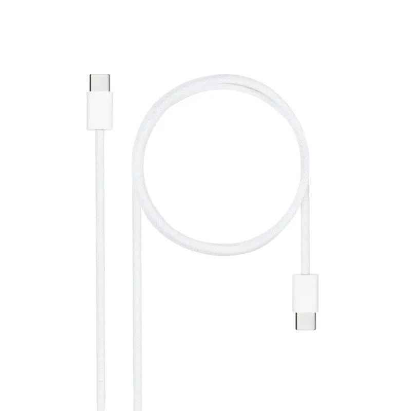 Cavo USB 2.0 tipo C Nanocable 10.01.6002-CO/ USB tipo C maschio - USB tipo C maschio/ fino a 60 W/ 480 Mbps/ 2 m/ Bianco