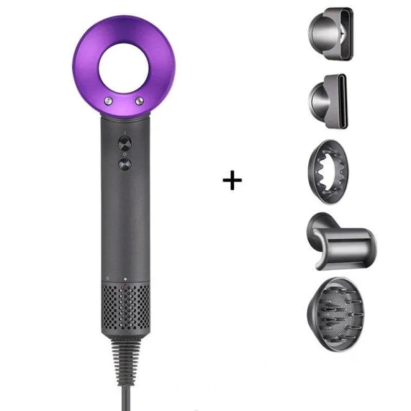 Phon Professionale Ionico Arzopa Super Hair Dryer 1600W 3 Velocità con Accessori Viola