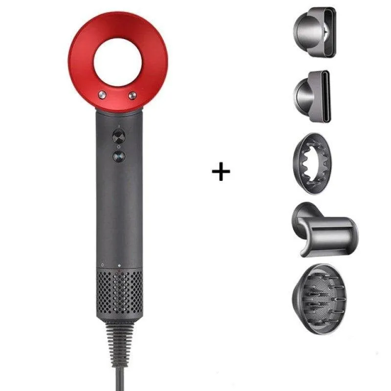 Phon Professionale Ionico Arzopa Super Hair Dryer 1600W 3 Velocità con Accessori Rosso