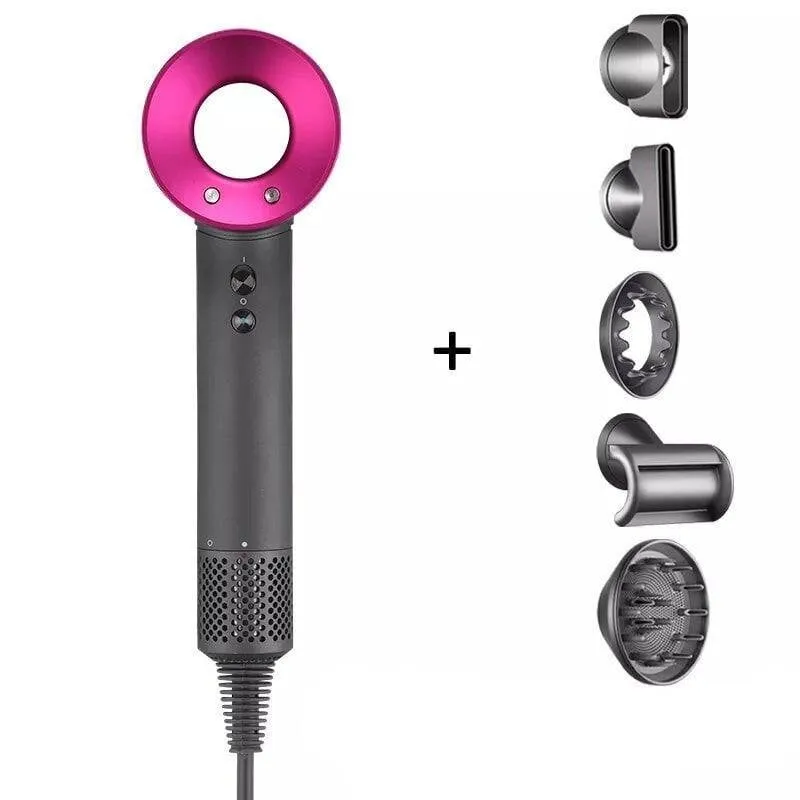 Phon Professionale Ionico Arzopa Super Hair Dryer 1600W 3 Velocità con Accessori Rosa