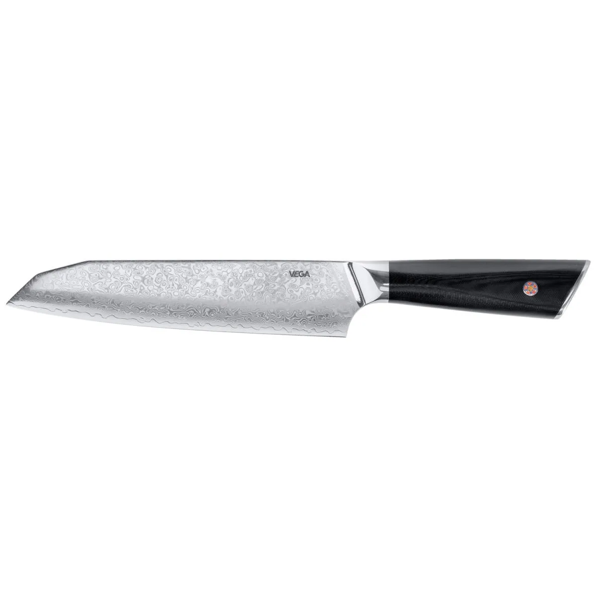 VEGA Coltello santoku Aurora; lunghezza lama 18 cm, 33 cm (L); nero