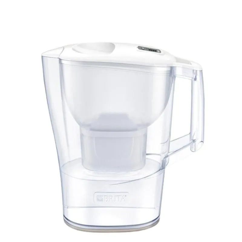 Brocca per acqua BRITA Aluna da 2,4 litri con filtro, confezione da 1 filtro - bianca