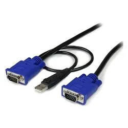 Kvm switch Cavo Sottile Vga Usb 2in1 Black SVECONUS10