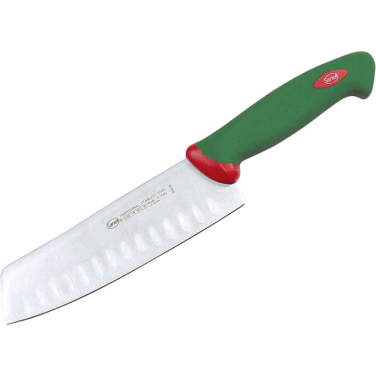 Sanelli Coltello Santoku PREMANA, manico ergonomico, lunghezza lama 18 cm; 18 cm (L); verde