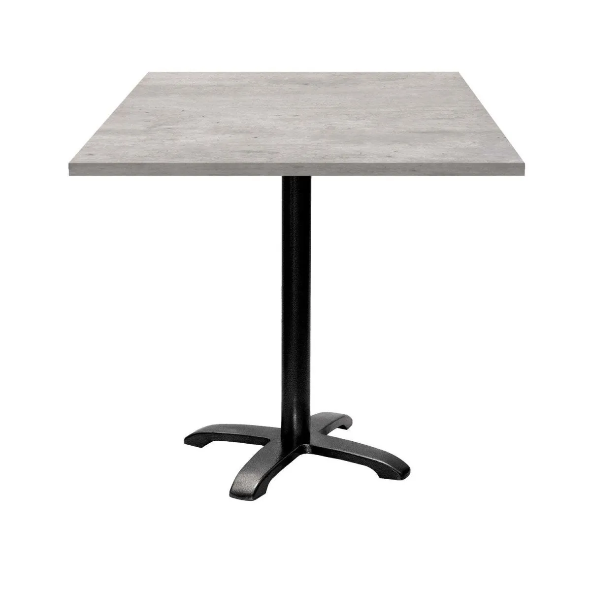 RestooTab Tavolo Bazila quadrato - laminato pietra; 70x70x74 cm (LxLxH); Piano tavolo grigio/cemento, struttura nero; quadrata