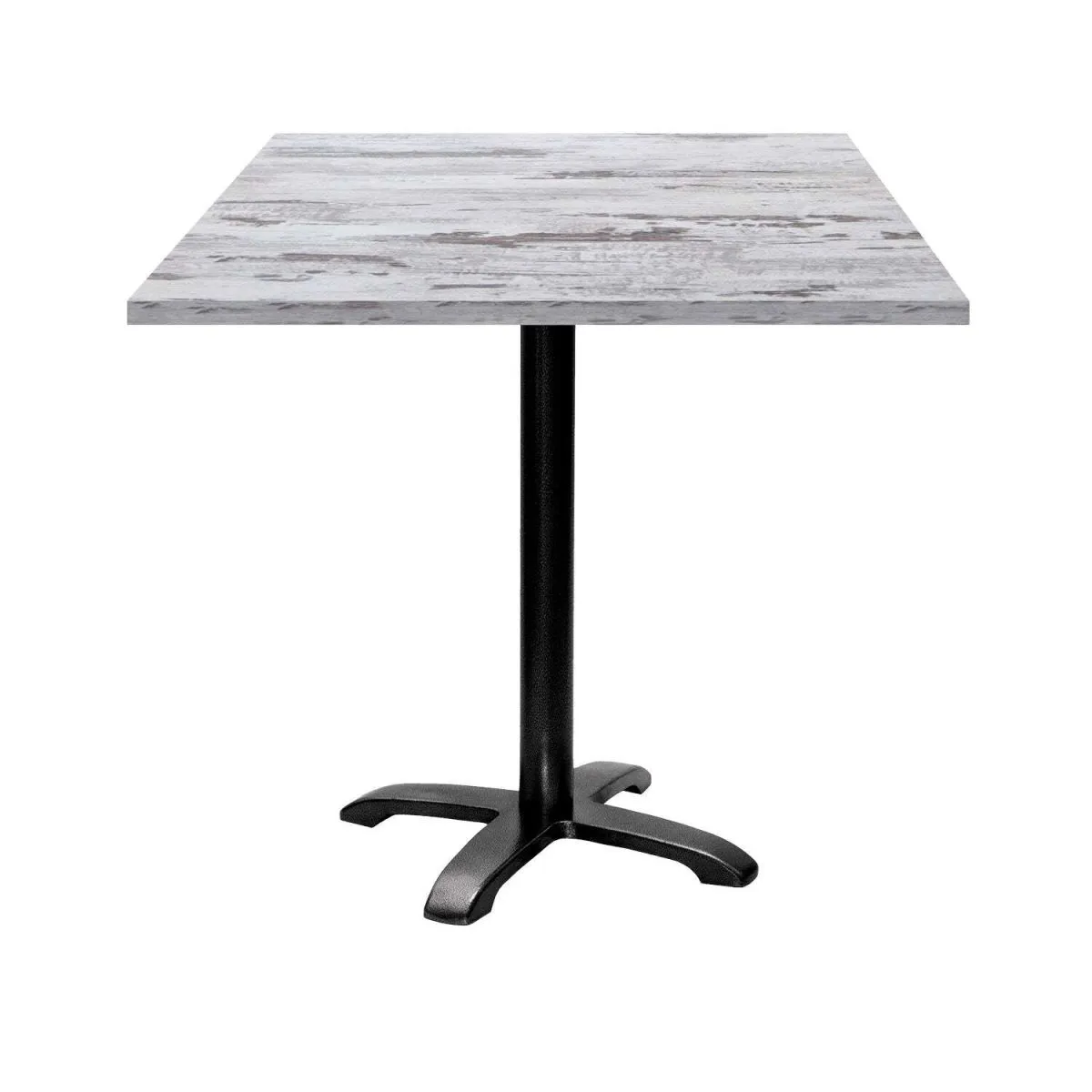 RestooTab Tavolo Bazila quadrato - laminato legno; 70x70x74 cm (LxLxH); Piano tavolo quercia/bianco, struttura nero; quadrata