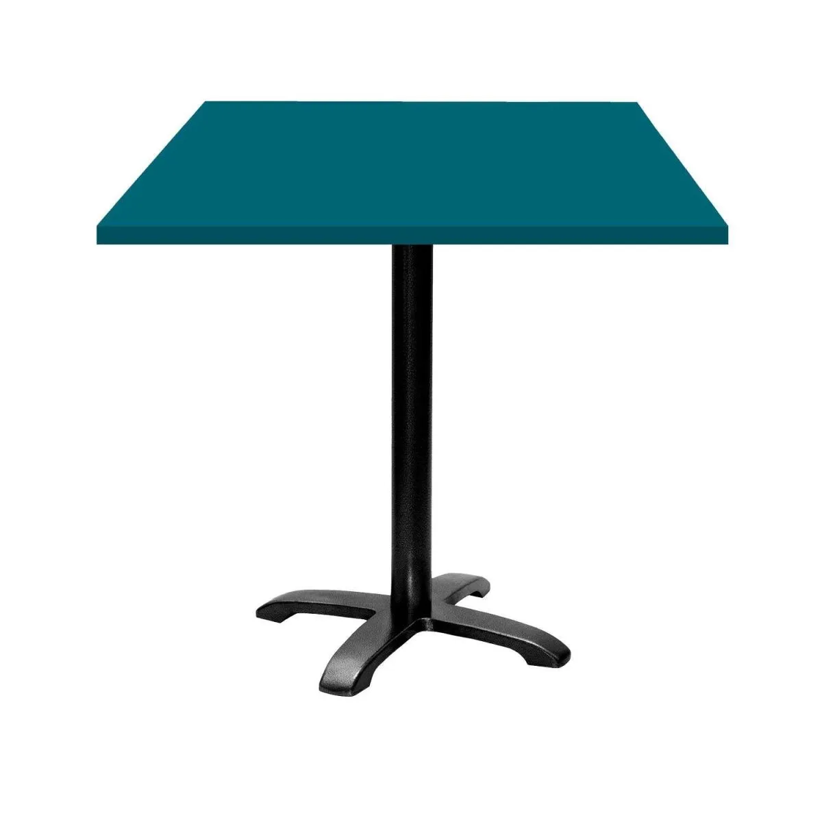 RestooTab Tavolo Bazila quadrato - laminato tinta unita; 70x70x74 cm (LxLxH); Piano tavolo blu, struttura nero; quadrata