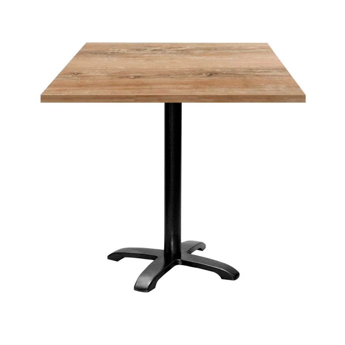 RestooTab Tavolo Bazila quadrato - laminato legno; 70x70x74 cm (LxLxH); Piano tavolo quercia antica, struttura nero; quadrata