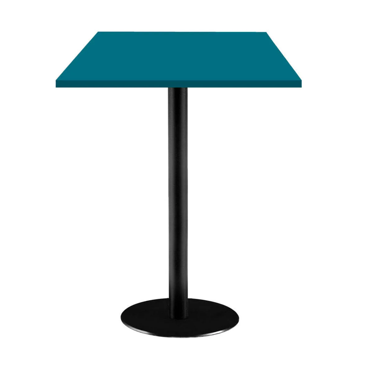 RestooTab Tavolo alto Rome quadrato - laminato tinta unita; 60x60x113 cm (LxLxH); Piano tavolo blu, struttura nero; quadrata