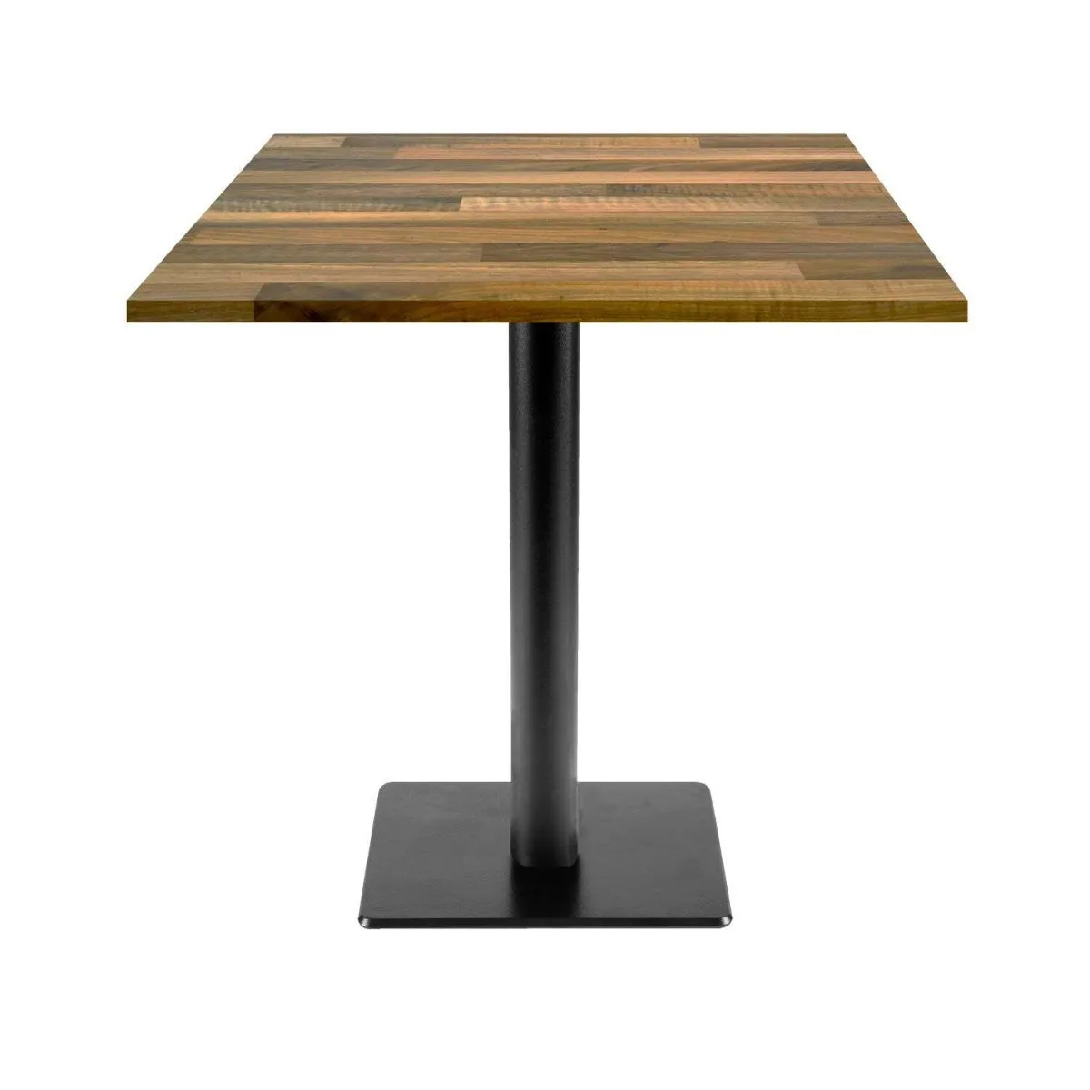 RestooTab Tavolo Milan quadrato - laminato legno; 70x70x75 cm (LxLxH); Piano tavolo quercia/marrone scuro, struttura nero; quadrata
