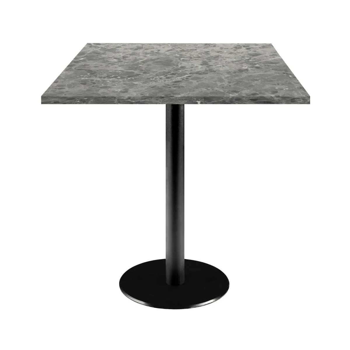 RestooTab Tavolo Rome quadrato - laminato pietra; 70x70x75 cm (LxLxH); Piano tavolo grigio pietra/marmorizzato, struttura nero; quadrata