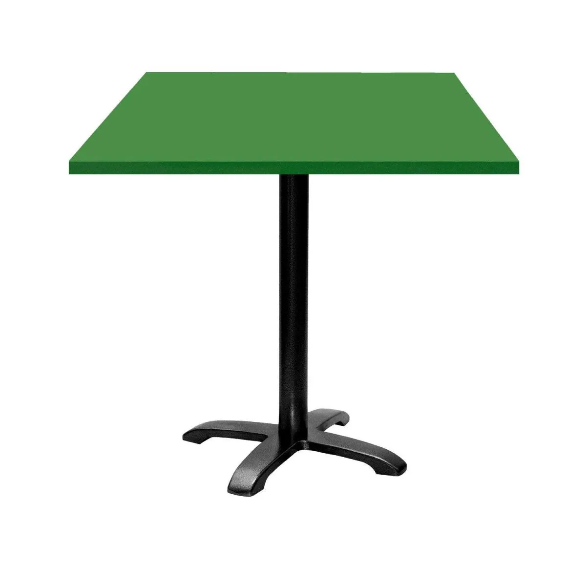 RestooTab Tavolo Bazila quadrato - laminato tinta unita; 70x70x74 cm (LxLxH); Piano tavolo verde, struttura nero; quadrata
