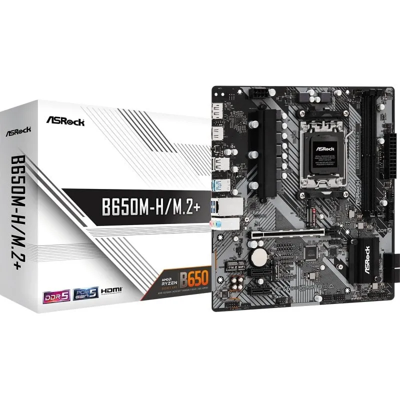 Asrock B650M-H/M.2+ AMD B650 Presa di corrente AM5 micro ATX