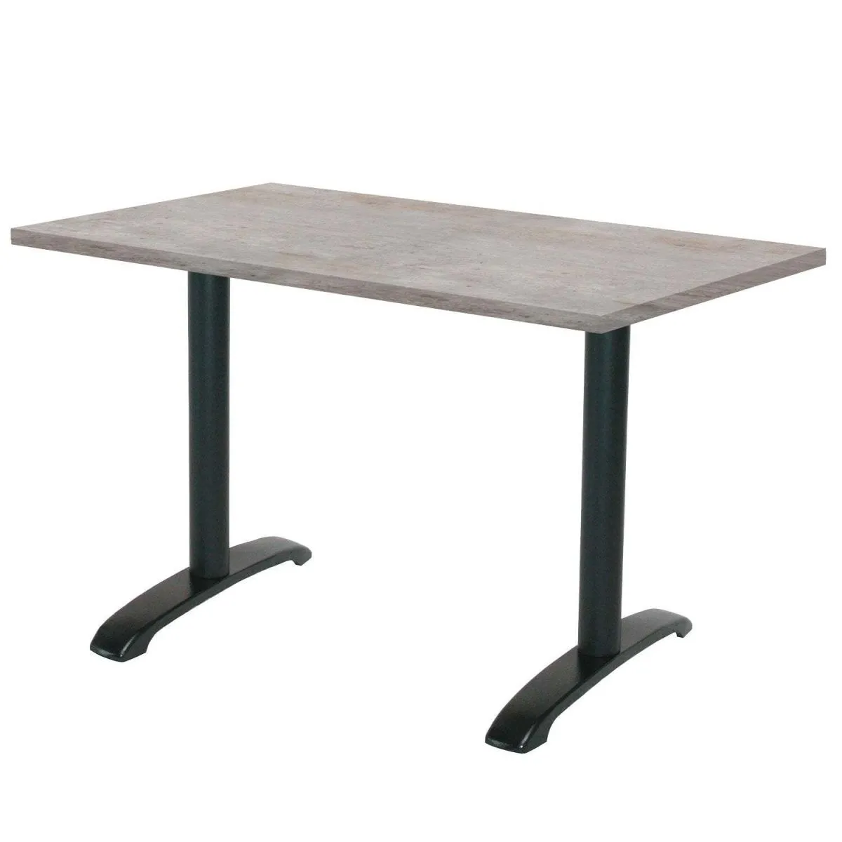 RestooTab Tavolo Bazila rettangolare - laminato pietra & legno; 120x70x74 cm (LxLxH); Piano tavolo grigio/cemento, struttura nero; rettangolare