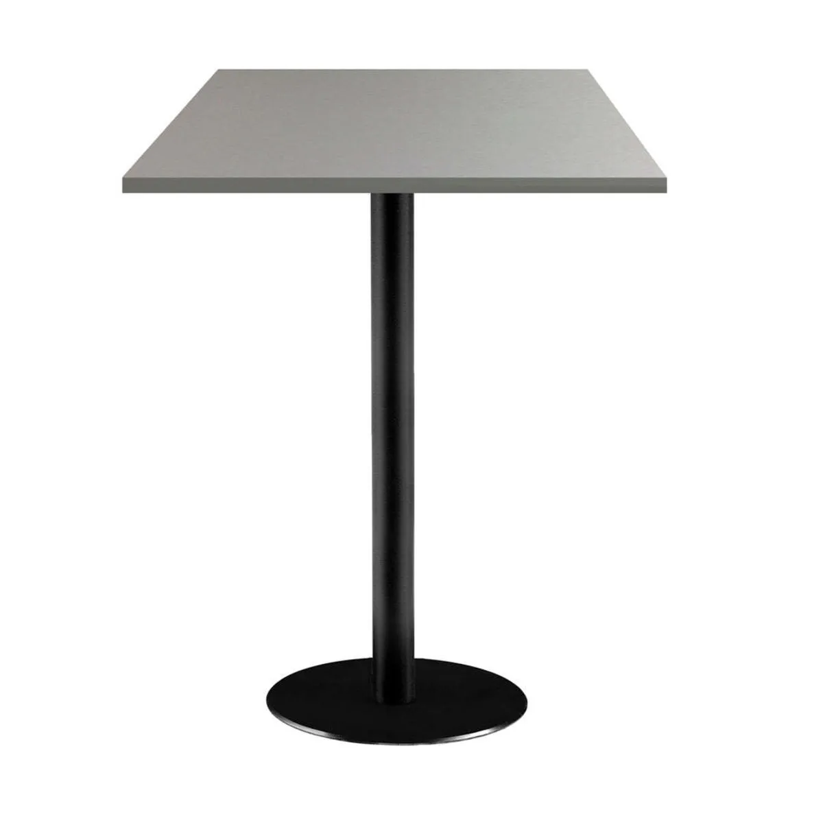 RestooTab Tavolo alto Rome quadrato - laminato tinta unita; 60x60x113 cm (LxLxH); Piano tavolo grigio, struttura nero; quadrata