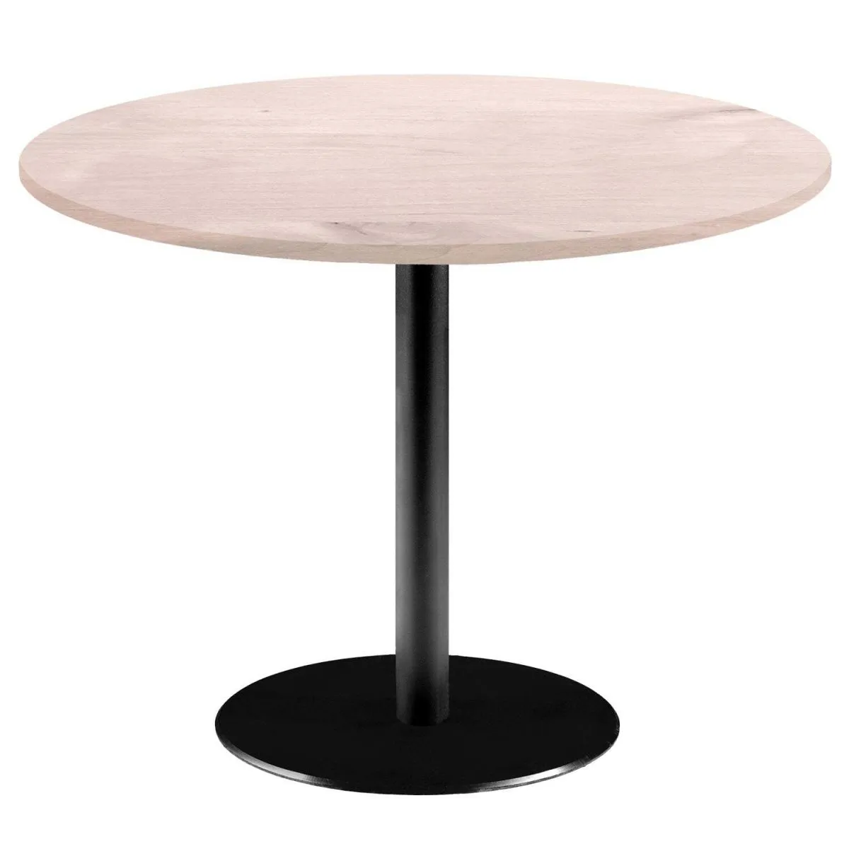 RestooTab Tavolo Rome XL rotondo - laminato legno; 75x120 cm (HxØ); Piano tavolo betulla/grigio chiaro, struttura nero; rotonda
