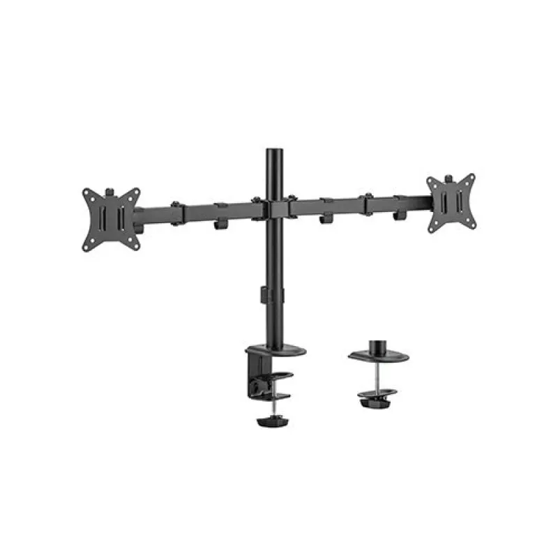 Gembird Ma-d2-01 Supporto da tavolo per doppio monitor 32" VESA 100 Nero