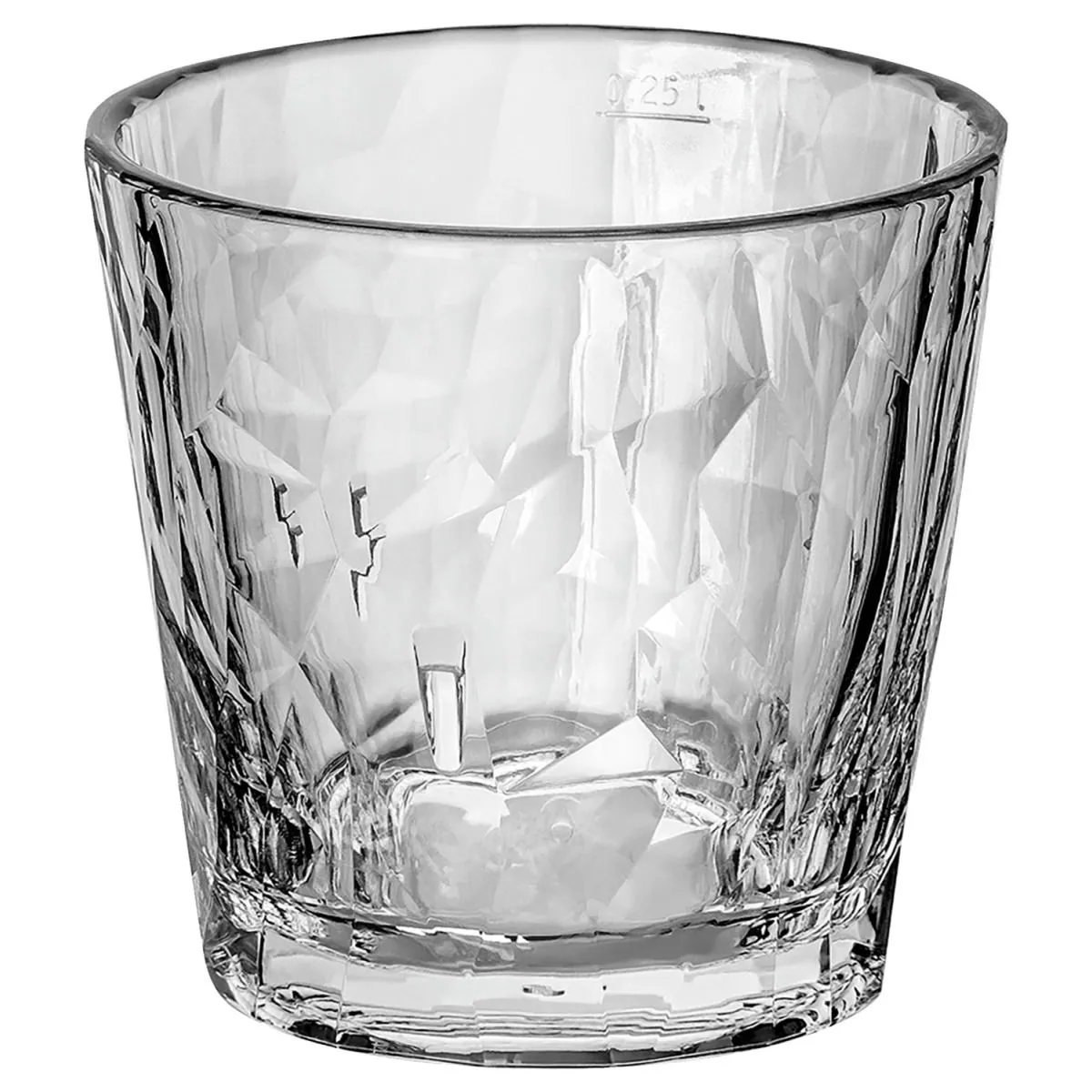 12x koziol Bicchiere tumbler Lowball Club No. 22 Superglas plastica con marcatura; 300 ml, 8.7 cm (H); trasparente; 0.25 l Segno di riempimento, 12 pz. / Pacco