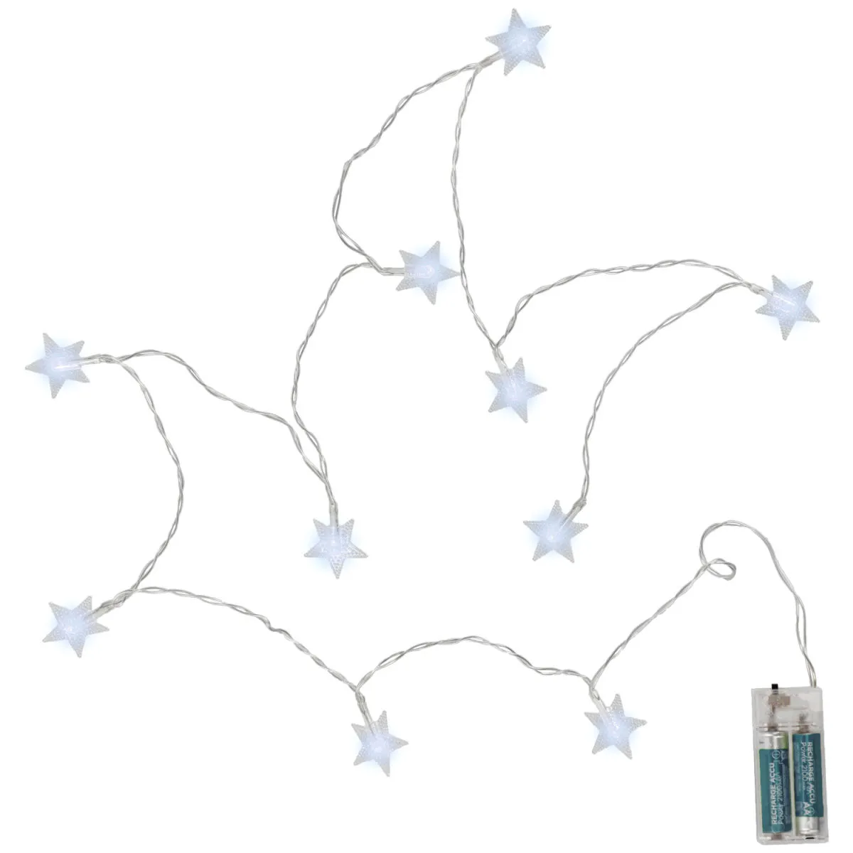 Catena luminosa con stelle Linn; 163 cm (L); trasparente