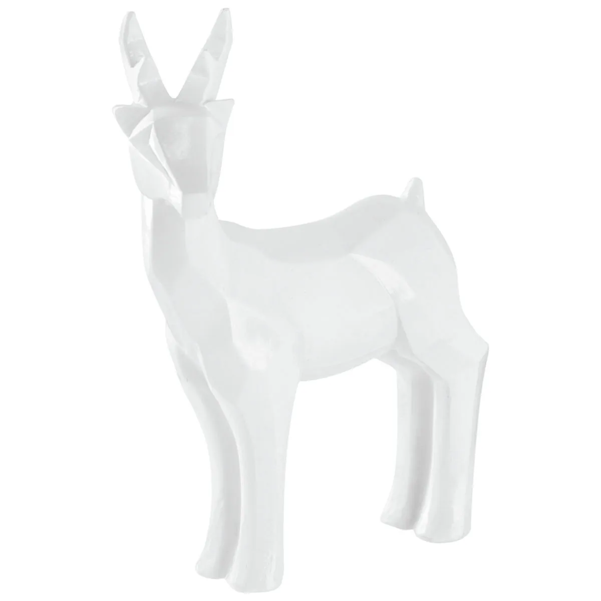 Statuetta cervo Agna; 11.5x5x15.5 cm (LxLxH); bianco