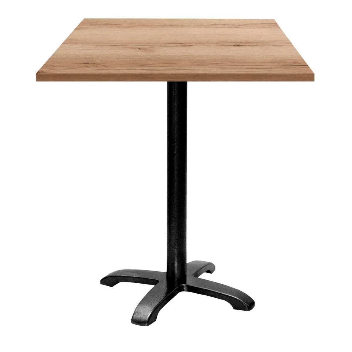 RestooTab Tavolo alto Bazila quadrato - laminato legno & tinta unita; 70x70x113 cm (LxLxH); Piano tavolo quercia/naturale, struttura nero; quadrata