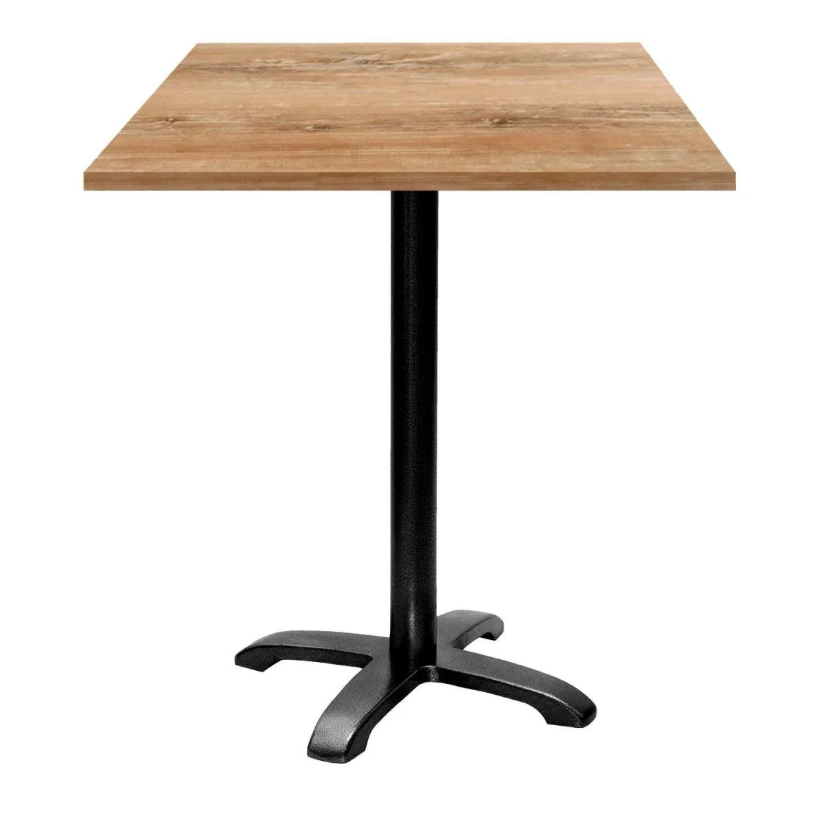 RestooTab Tavolo alto Bazila quadrato - laminato legno & tinta unita; 70x70x113 cm (LxLxH); Piano tavolo quercia antica, struttura nero; quadrata