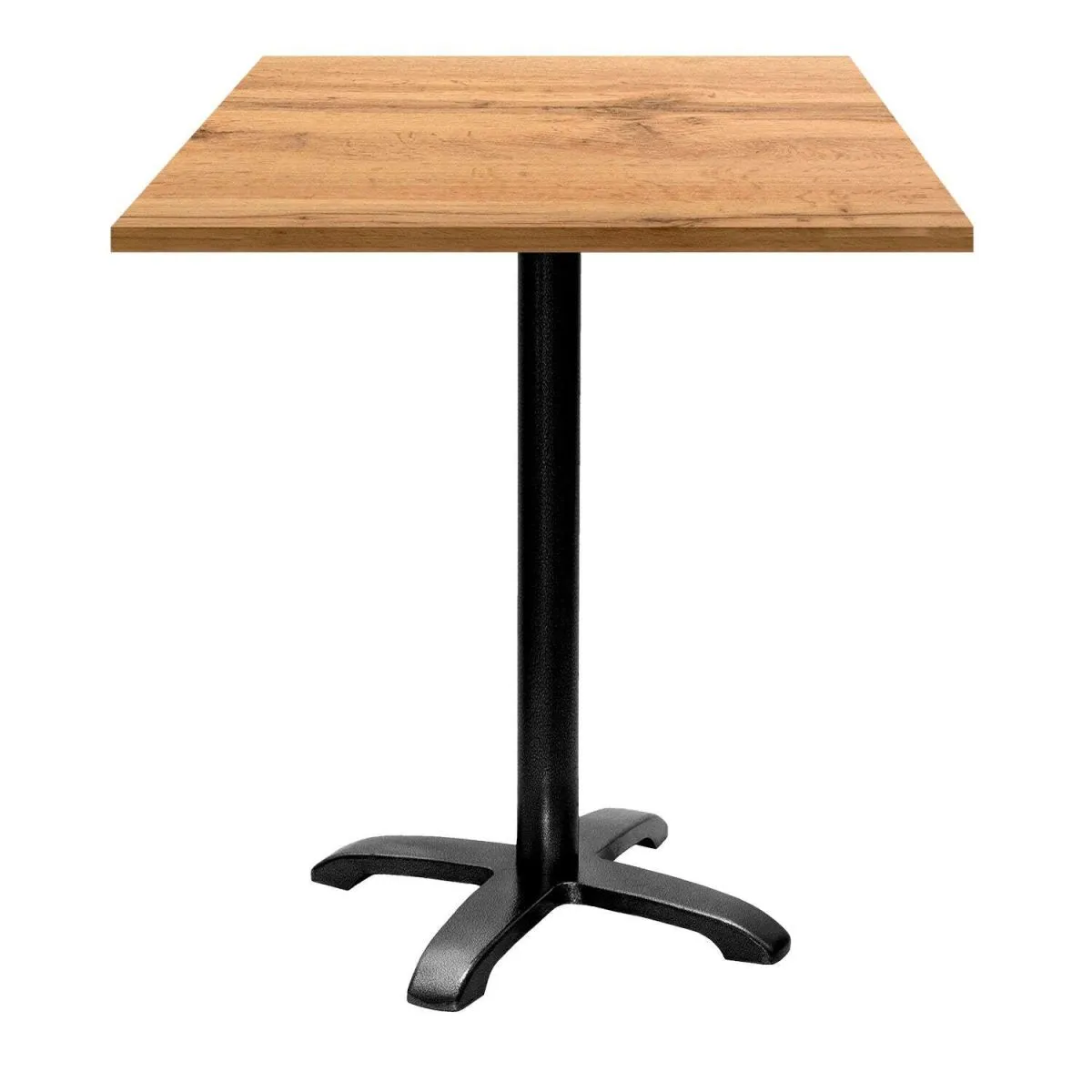 RestooTab Tavolo alto Bazila quadrato - laminato legno & tinta unita; 70x70x113 cm (LxLxH); Piano tavolo quercia, struttura nero; quadrata