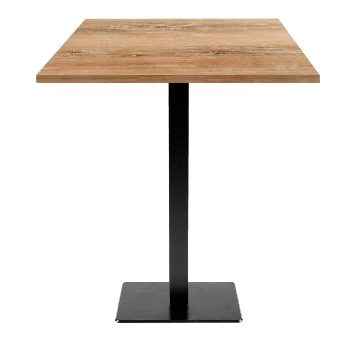 RestooTab Tavolo alto Milan quadrato - laminato pietra & legno; 70x70x113 cm (LxLxH); Piano tavolo quercia antica, struttura nero; quadrata