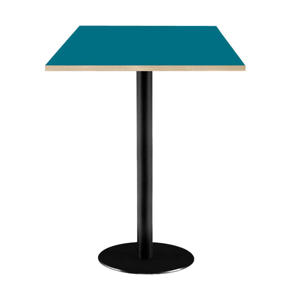 RestooTab Tavolo alto Rome quadrato - laminato tinta unita; 60x60x113 cm (LxLxH); Piano tavolo blu, struttura nero; quadrata