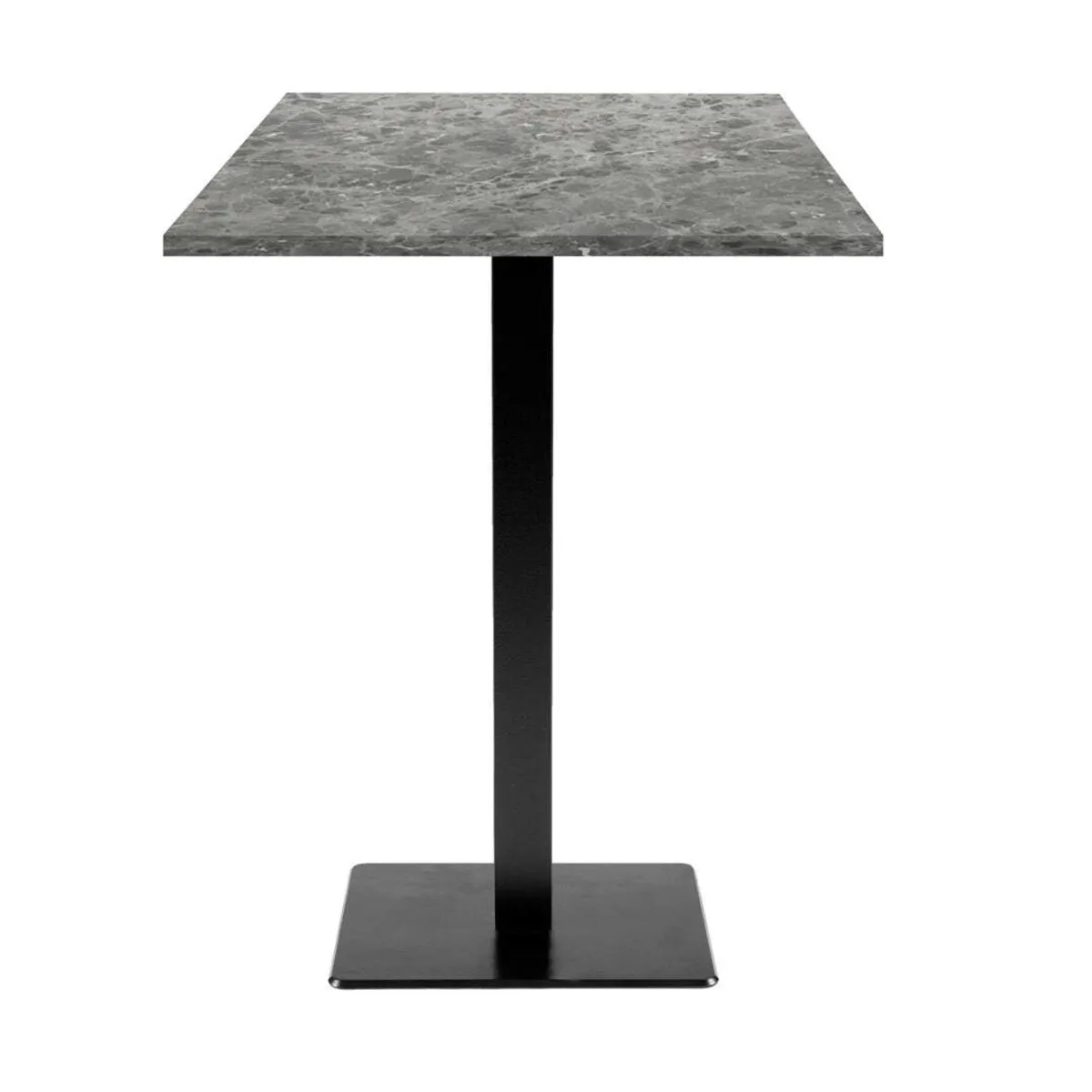 RestooTab Tavolo alto Milan quadrato - laminato pietra & legno; 60x60x113 cm (LxLxH); Piano tavolo grigio pietra/marmorizzato, struttura nero; quadrata
