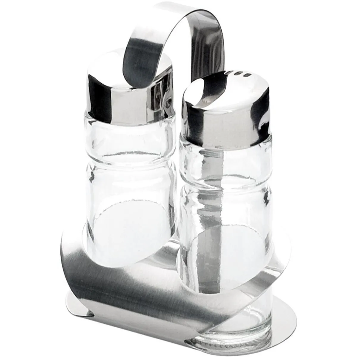 Stalgast Portacondimenti a 2 pezzi, sale/pepe, altezza 145 mm; 8.5x11.5x6 cm (LxHxP); argento/trasparente