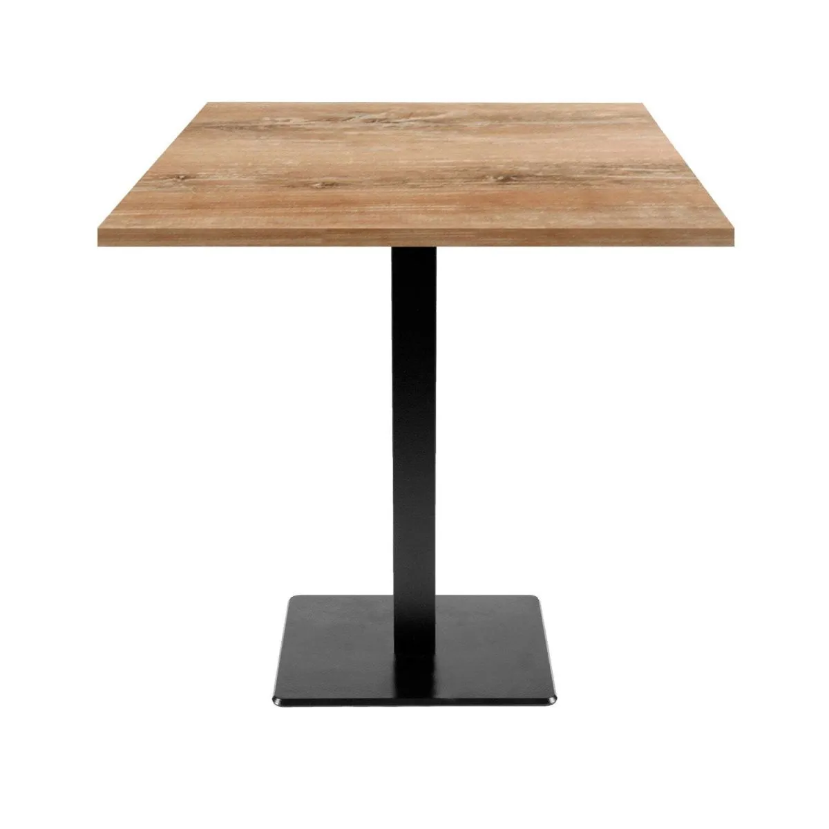 RestooTab Tavolo Milan quadrato - laminato pietra & legno; 70x70x75 cm (LxLxH); Piano tavolo quercia antica, struttura nero; quadrata
