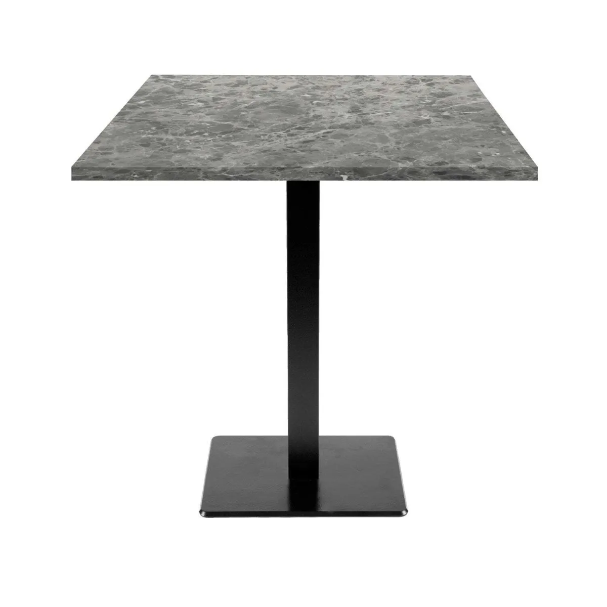 RestooTab Tavolo Milan quadrato - laminato pietra & legno; 70x70x75 cm (LxLxH); Piano tavolo grigio pietra/marmorizzato, struttura nero; quadrata