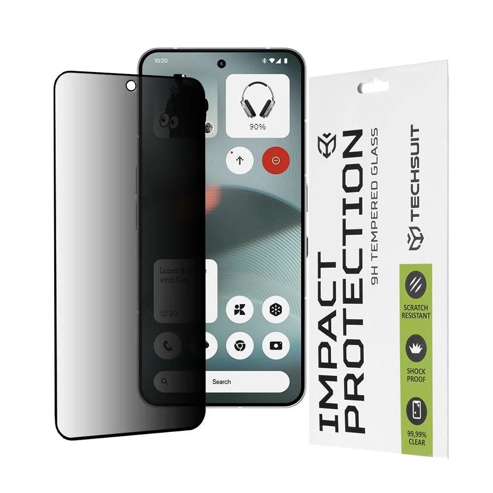 Pellicola protettiva per schermo Privacy Techsuit per Nothing Phone (3), Vetro temperato, Full Glue, 111D