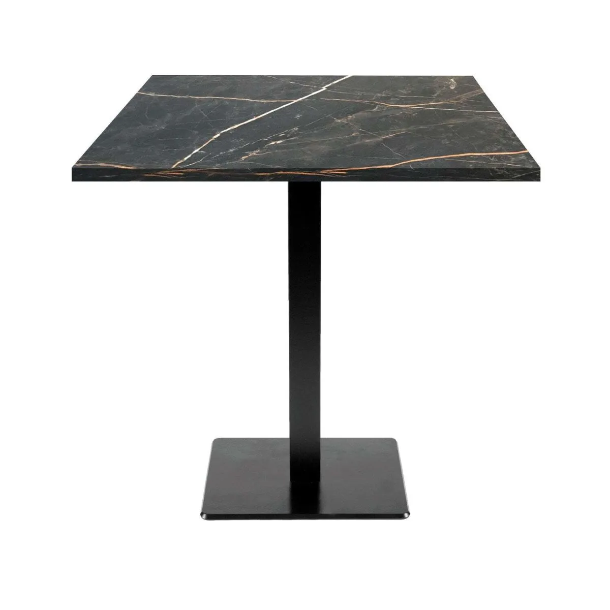 RestooTab Tavolo Milan quadrato - laminato pietra & legno; 70x70x75 cm (LxLxH); Piano tavolo nero, struttura nero; quadrata