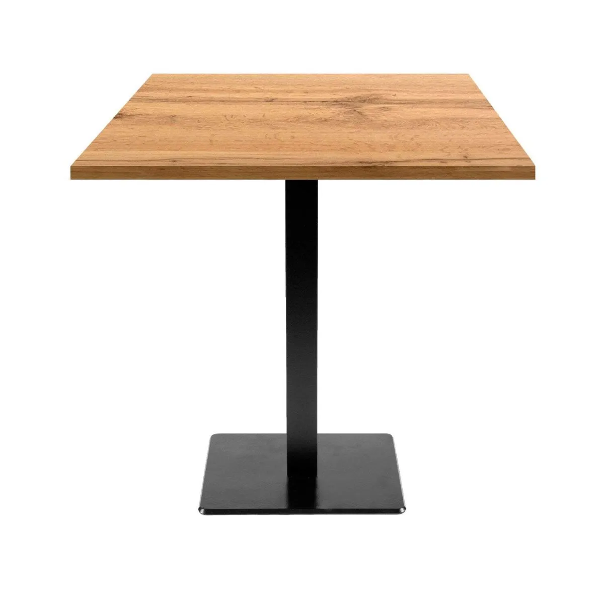 RestooTab Tavolo Milan quadrato - laminato pietra & legno; 70x70x75 cm (LxLxH); Piano tavolo quercia, struttura nero; quadrata