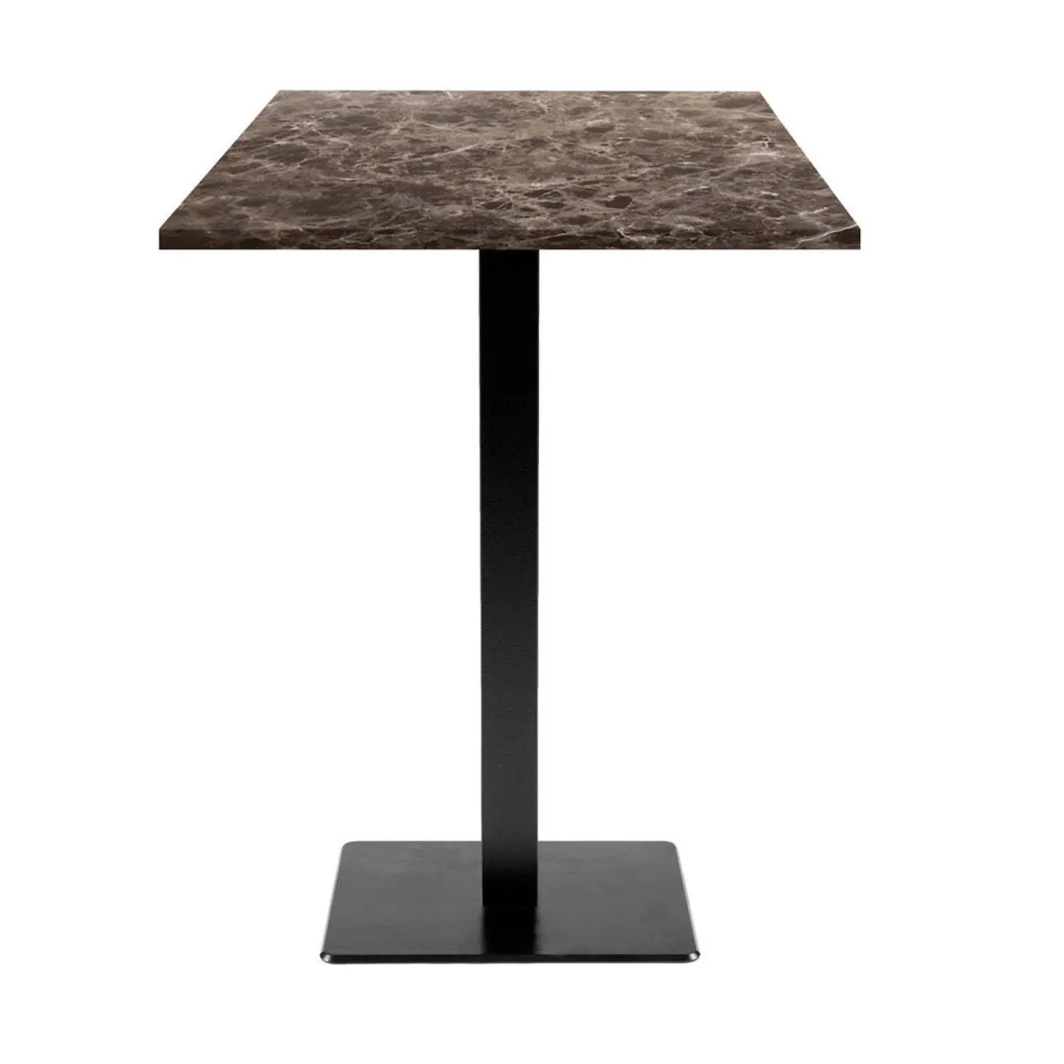 RestooTab Tavolo alto Milan quadrato - laminato pietra & legno; 60x60x113 cm (LxLxH); Piano tavolo grigio pietra/grigio scuro/marmorizzato, struttura nero; quadrata